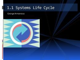 1.1 Systems Life Cycle - Spruce Creek High School