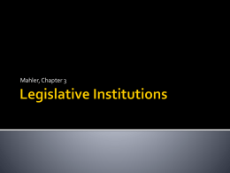 Legislative Institutions - Wellcome to my personal page