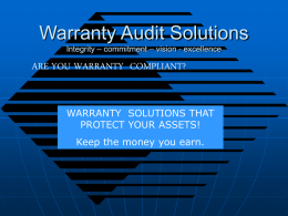 Warranty Audit Solutions