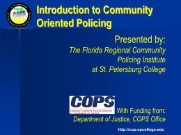 Intro to Community Policing 8 hour - FL RCPI
