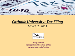 International student Income Tax Workshop Agenda