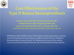 Cost-Effectiveness of the Type I Boston Keratoprosthesis