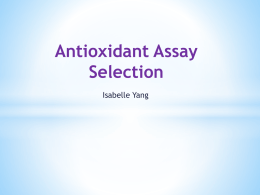 How to Select an Antioxidant Assay