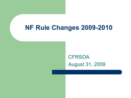 NF Rule Changes 2009-2010