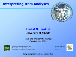 Interpreting Item Analyses - IDEAL Consortium | Shared
