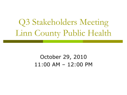 Q3 Stakeholders Meeting Linn County Public Health