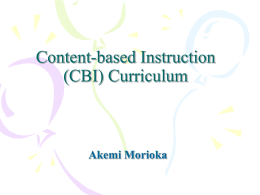 Content-based Instruction (CBI) Curriculum in Japanese