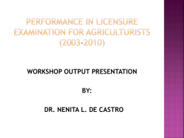 PRC Licensure Examination for Agriculturists (2003