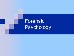 Aspects of Forensic Psychology PPT