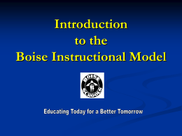 Introduction to Boise Instructional Model