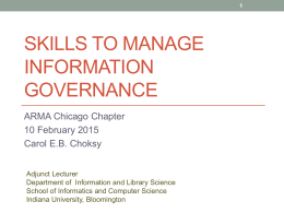 Skills to Manage Information Governance