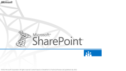 SharePoint 15 - IT Pro - Introduction to SharePoint 15