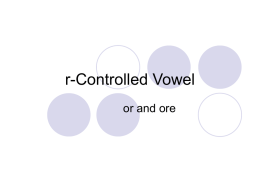 Reading R-controlled vowels or