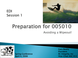 Preparation for 005010 - Hipaa Collaborative of Wisconsin