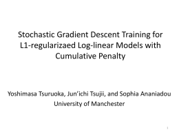 Stochastic Gradient Descent Training for L1