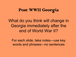 Post WWII Georgia