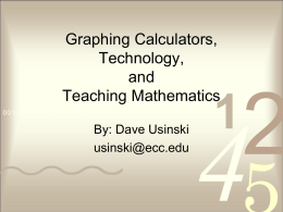 Graphing Calculators and Teaching Mathematics