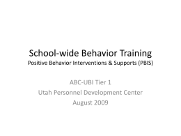 School-wide Behavior Training Positive Behavior