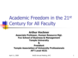 Academic Freedom in the 21st Century for All Faculty