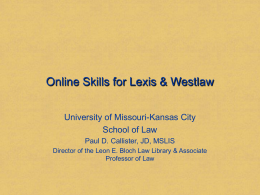 Online Skills for Lexis & Westlaw