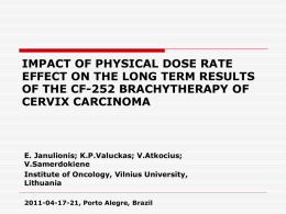 IMPACT OF PHYSICAL DOSE RATE EFFECT ON THE LONG …