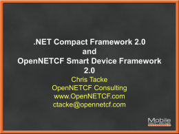 (Speech Title here) - OpenNETCF Consulting