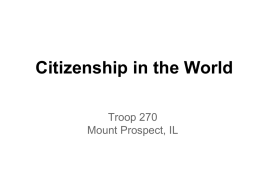 Citizenship in the World - Boy Scout Troop 270