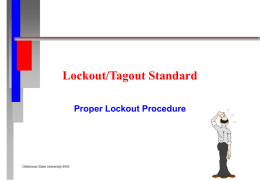 Lockout/Tagout Standard - Oklahoma State University