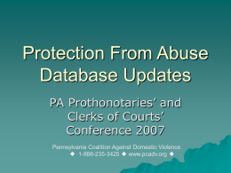 Protection From Abuse Database Updates