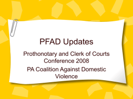 PFAD Updates