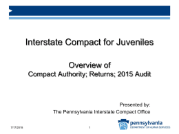Interstate Compact for Juveniles Training for Juvenile