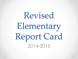 Standards Based Report Card
