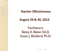 Multiple Measures of Teacher and Principal Effectiveness