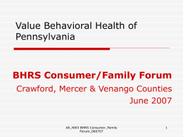 Value Behavioral Health of Pennsylvania