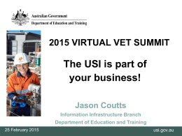2015 VET Summit - USI Presentation VELG