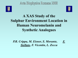 A XAS Study of the Sulphur environment Location in Human