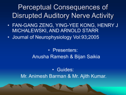 Perceptual Consequences of Disrupted Auditory Nerve Activity