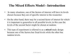 The Mixed Effects Model
