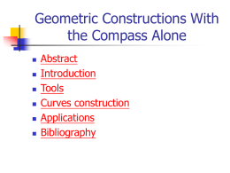 Geometric Constructions With the Compass Alone