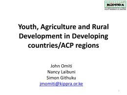 Youth and Agriculture