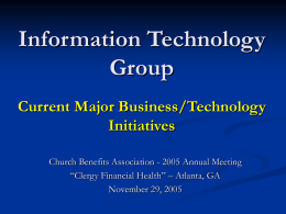 Welcome CBA Information Technology Group