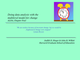 Introducing the Multilevel Model for Change: ALDA, Chapter