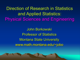 Direction of Research in Statistics and Applied Statistics