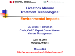 Livestock Manure Treatment Technologies: Environmental Impacts