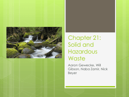 Chapter 21: Solid and Hazardous Waste