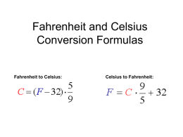 Fahrenheit and Celsius Conversion Formulas
