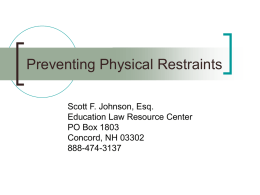 Preventing Physical Restraints - Education Law Resource Center