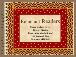 Reluctant Readers - Stacey Kyriazis Hayes