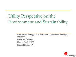 Utility Perspective on the Environment, Energy Use and