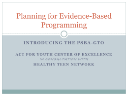 Planning for Evidence